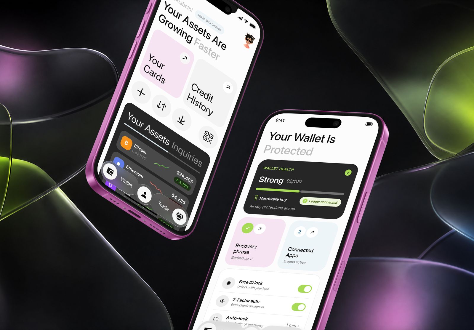 JIS crypto wallet main dashboard screen