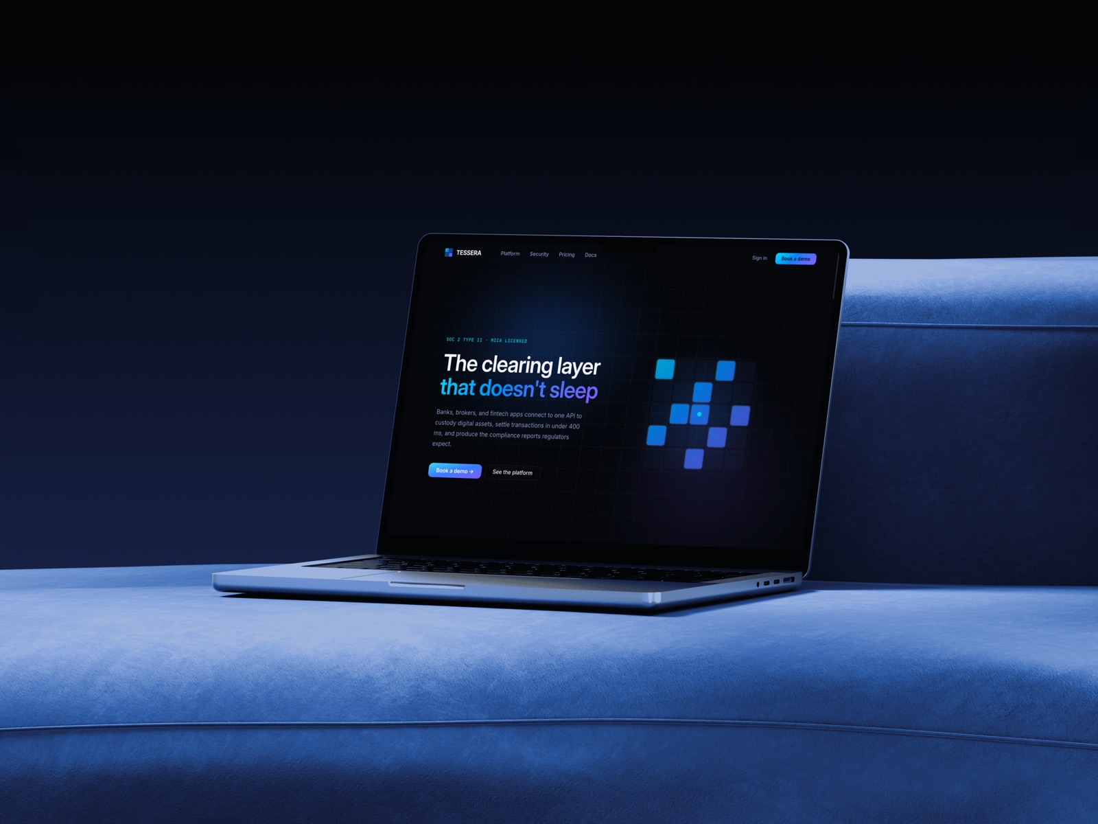Tessera fleet management platform shown on a laptop